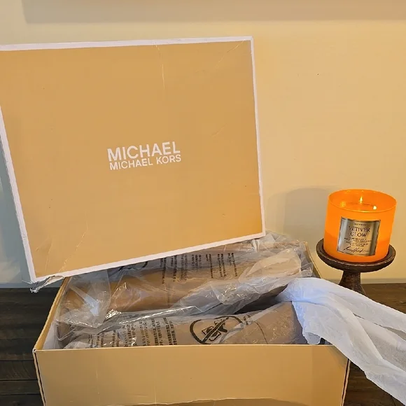 Michael Kors Elaine Open Toe Leather Booties - Picture 9 of 9